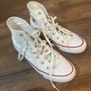 white high top converse size 8